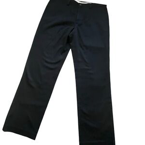 Eddie Bauer Mens Black Cotton Classic Fit Flat Front Office Casual Pant-34X32